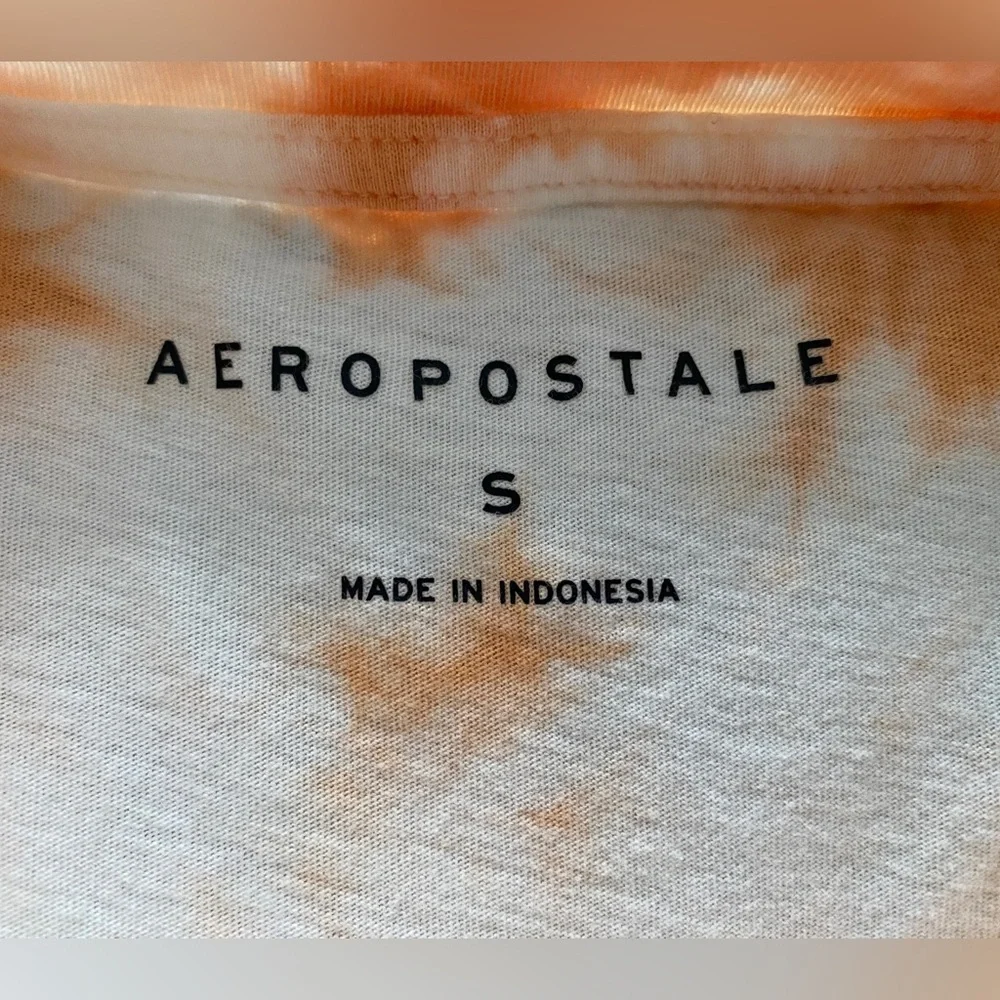 Aeropostale Hawaiian Tiki Honolulu Hawaii Orange White Tie Dye Tee Shirt S Small